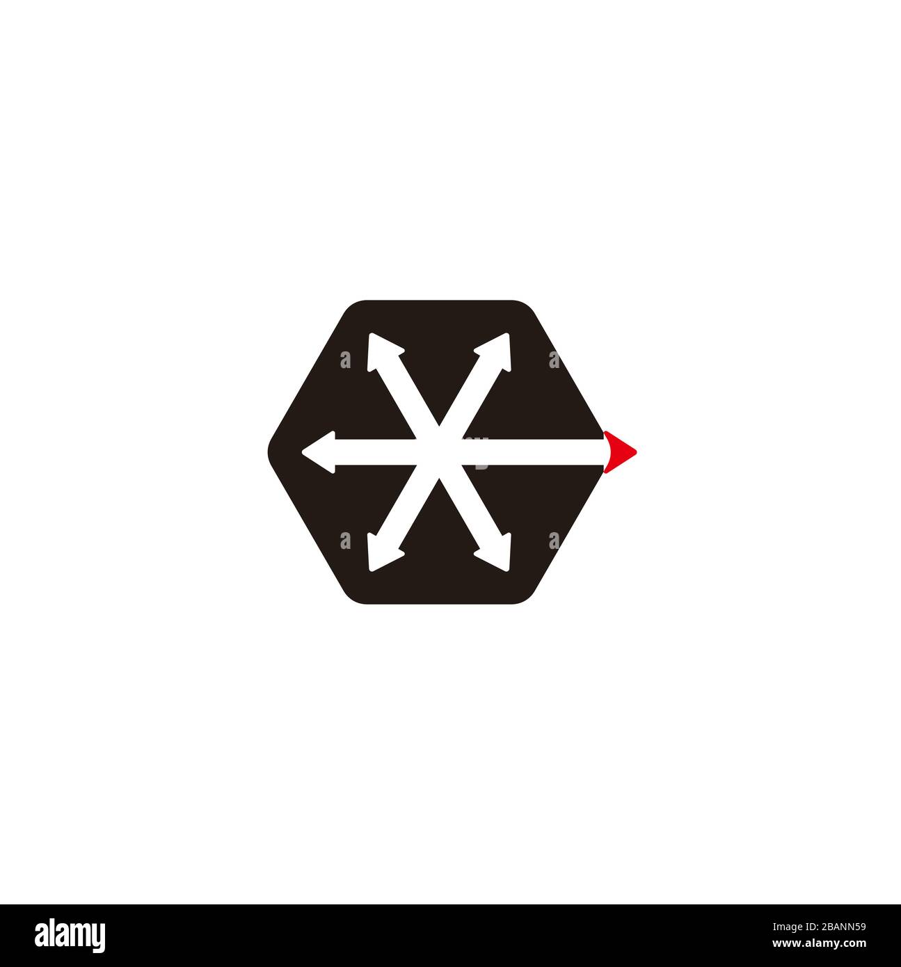 abstract hexagonal motion arrows geometric symbol logo vector Stock ...