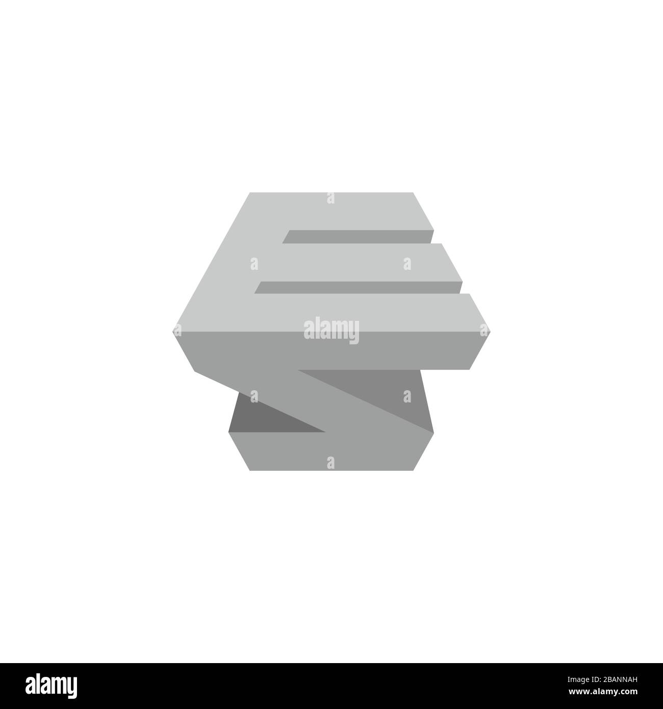 letter es simple geometric 3d shadow design logo vector Stock Vector