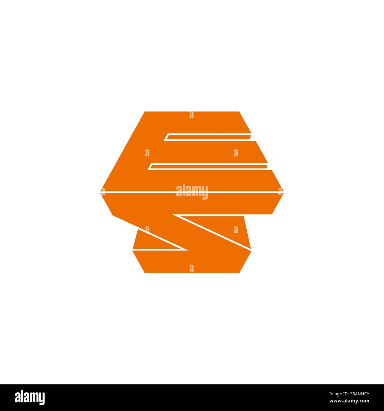 letter es simple geometric 3d flat design logo vector Stock Vector