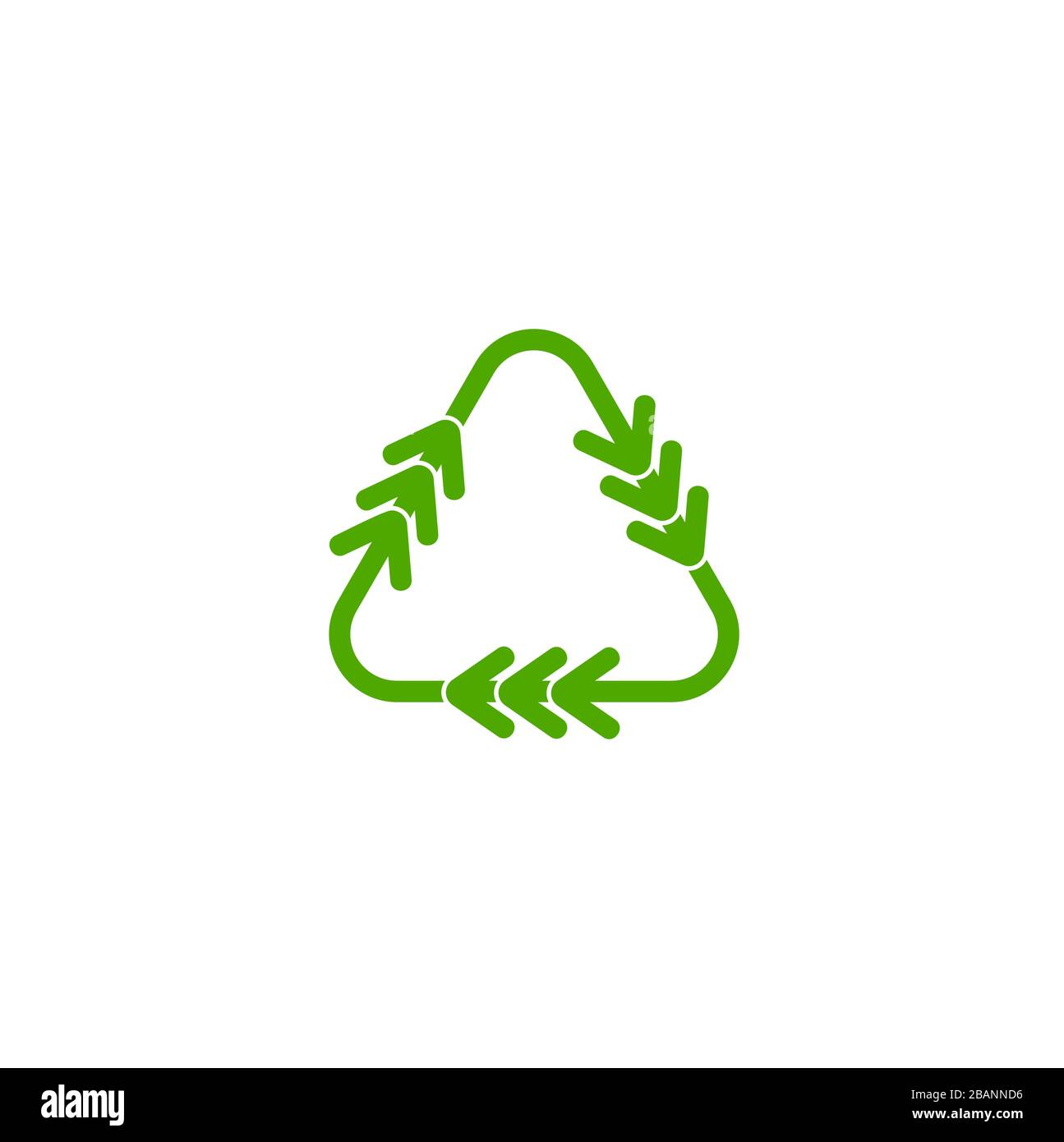 triangle green recycle arrows motion geometric lines symbol vector ...