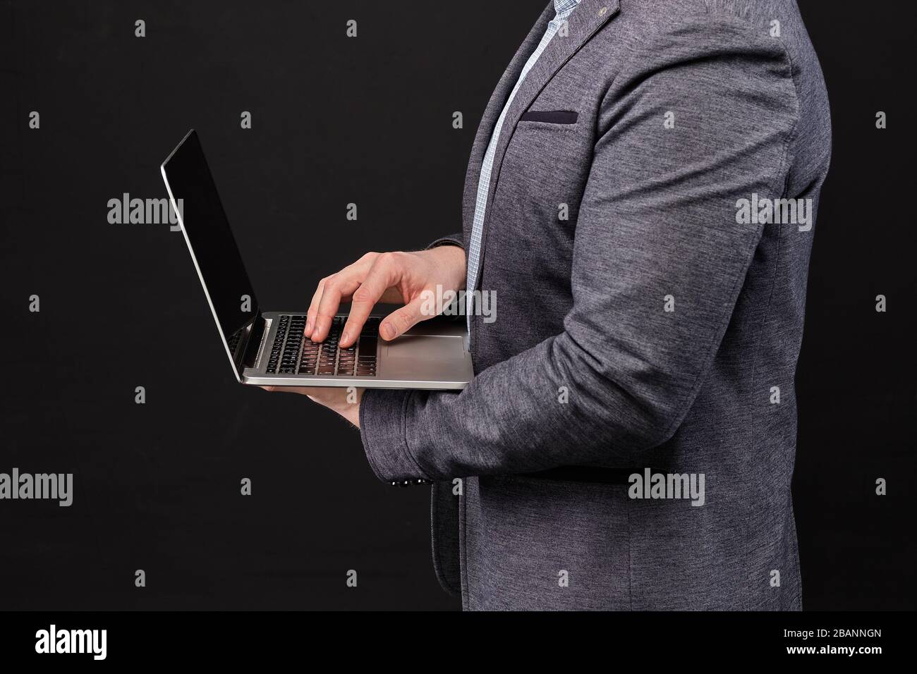 Black man works laptop close hi-res stock photography and images - Alamy