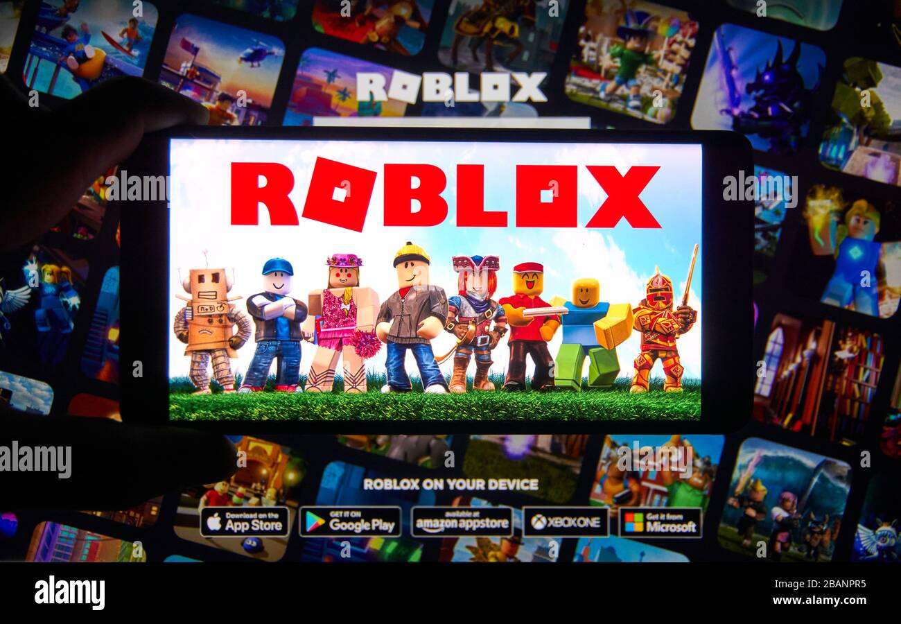 Roblox game gift card,Roblox is a multiplayer online video game Stock Photo  - Alamy