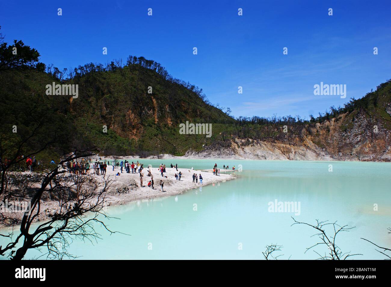 Kawah Putih Crater, Ciwidey, Bandung, West Java, Indonesia Stock Photo ...