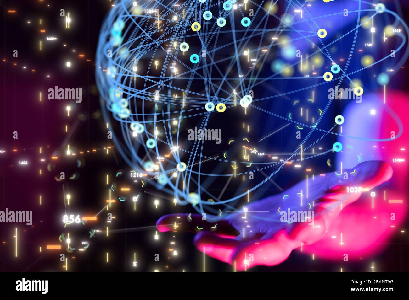 A Abstract technology geometric and data Stock Photo - Alamy