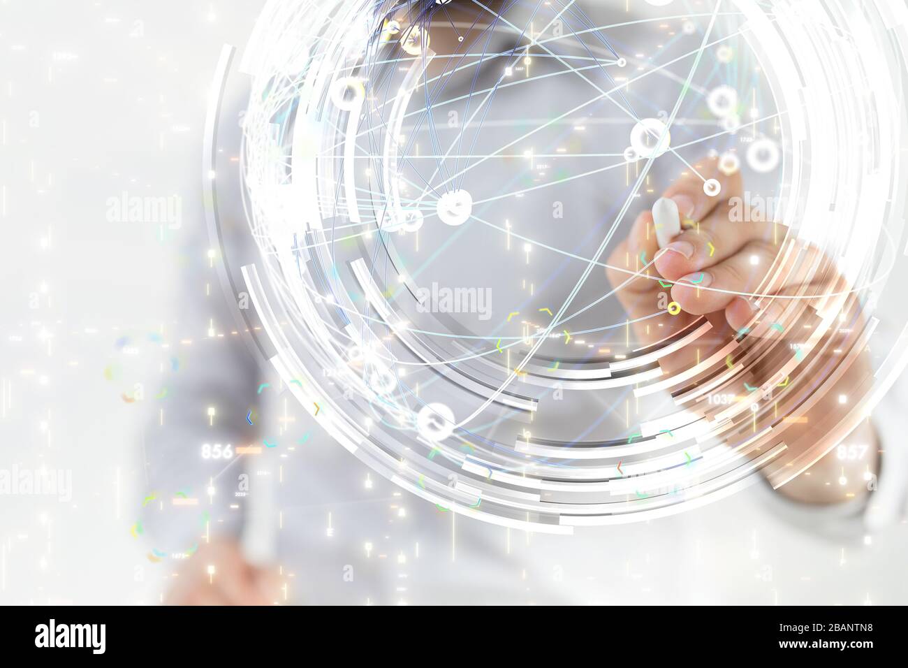 A Abstract technology geometric and data Stock Photo - Alamy