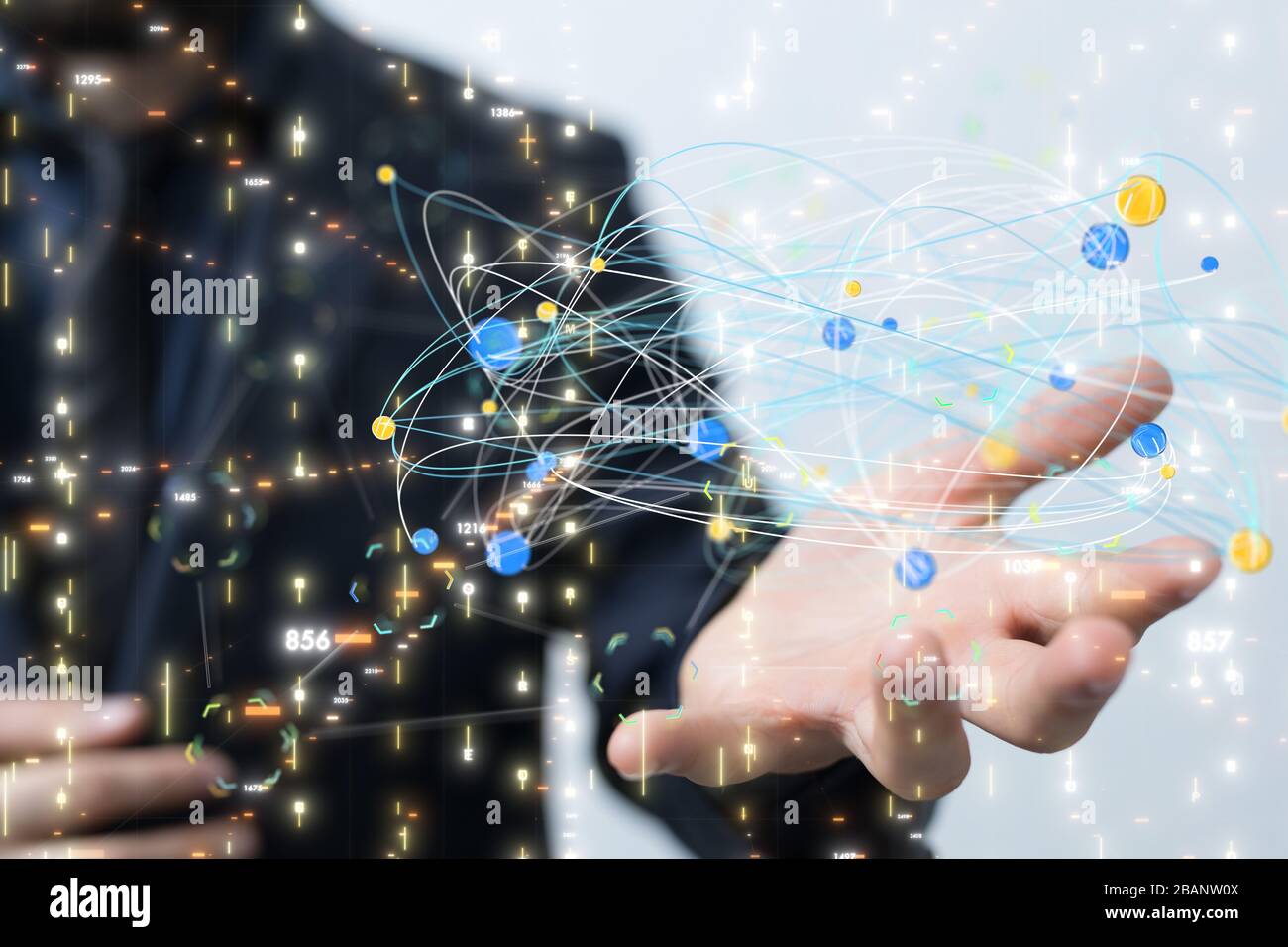 A Abstract technology geometric and data Stock Photo - Alamy
