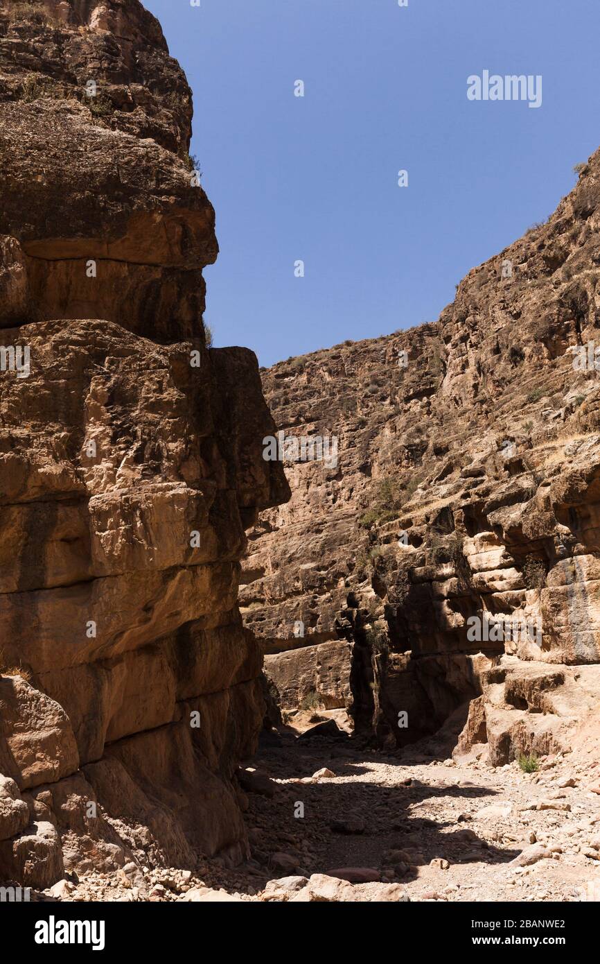 Ancient natual gate pass 'Iron Gate', history of Alexander the great, near Derbent or Derbend, Surxondaryo Region, Uzbekistan, Central Asia, Asia Stock Photo