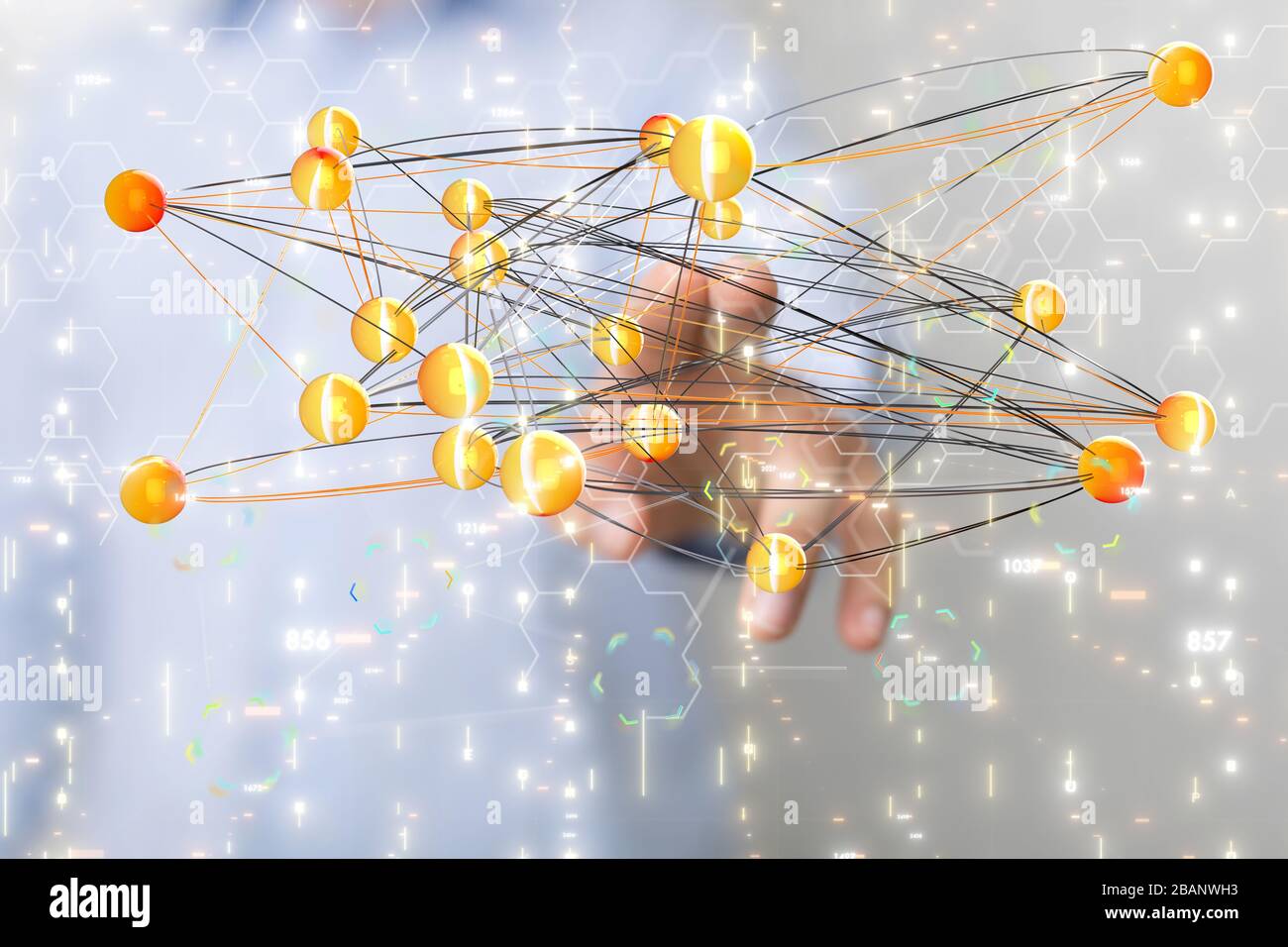 A Abstract technology geometric and data Stock Photo - Alamy