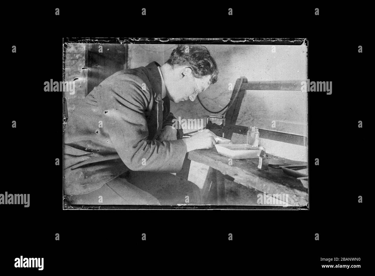 Plate Glass Negative Shown In Positive Stock Photo Alamy