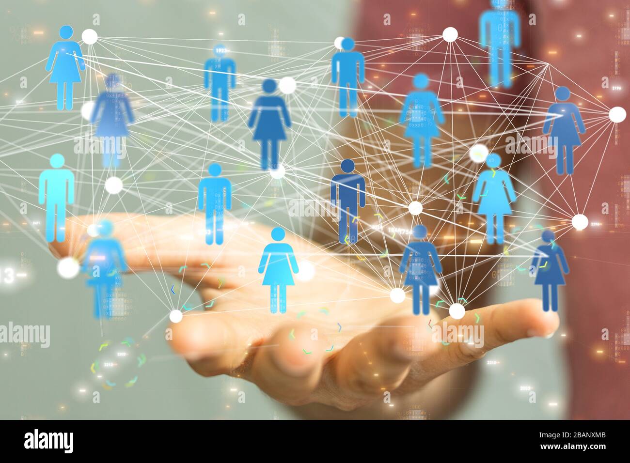 A Business people silhouettes network team Stock Photo - Alamy