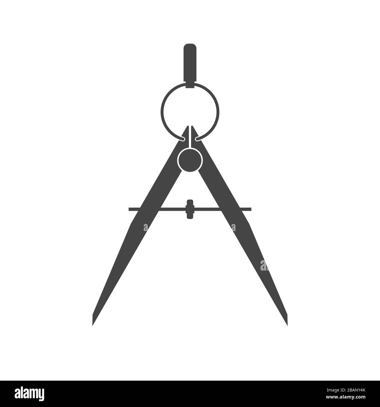 Drawing compass silhouette icon. illustration. Architectural bureau, cartography, masonic lodge symbol. Stock Photo