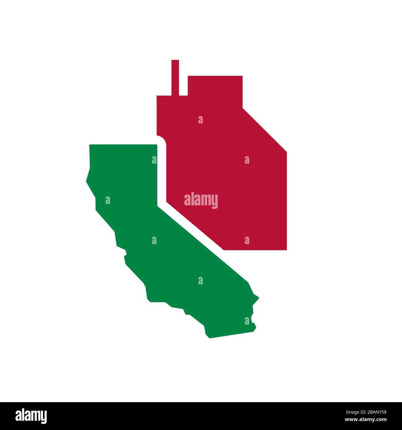 California real estate icon. Skyscraper and simple map of California ...