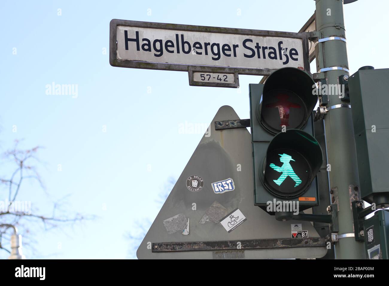 The famous Ampelmann at the Berlin traffic light Stock Photo