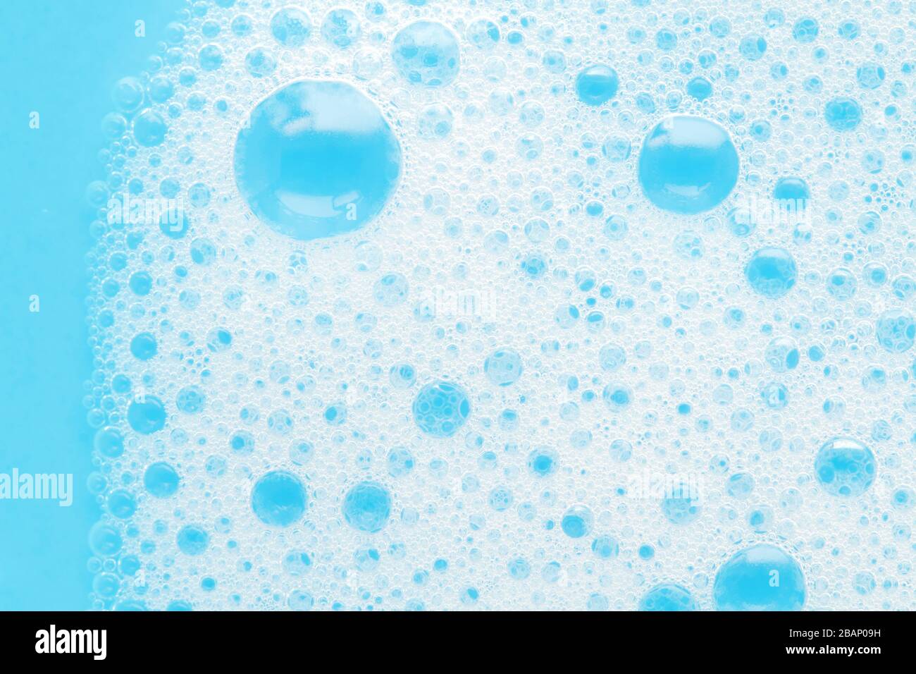 summer blue color soap bubble abstract or pure natural foam texture