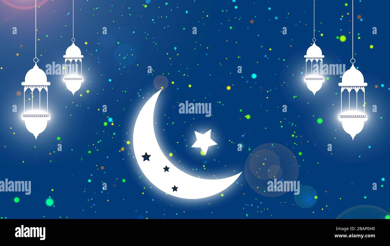 eid mubarak islamic background for Ramadan Kareem with moon Stock Photo - Alamy eid mubarak islamic background for Ramadan Kareem with moon Stock Photo - Alamy