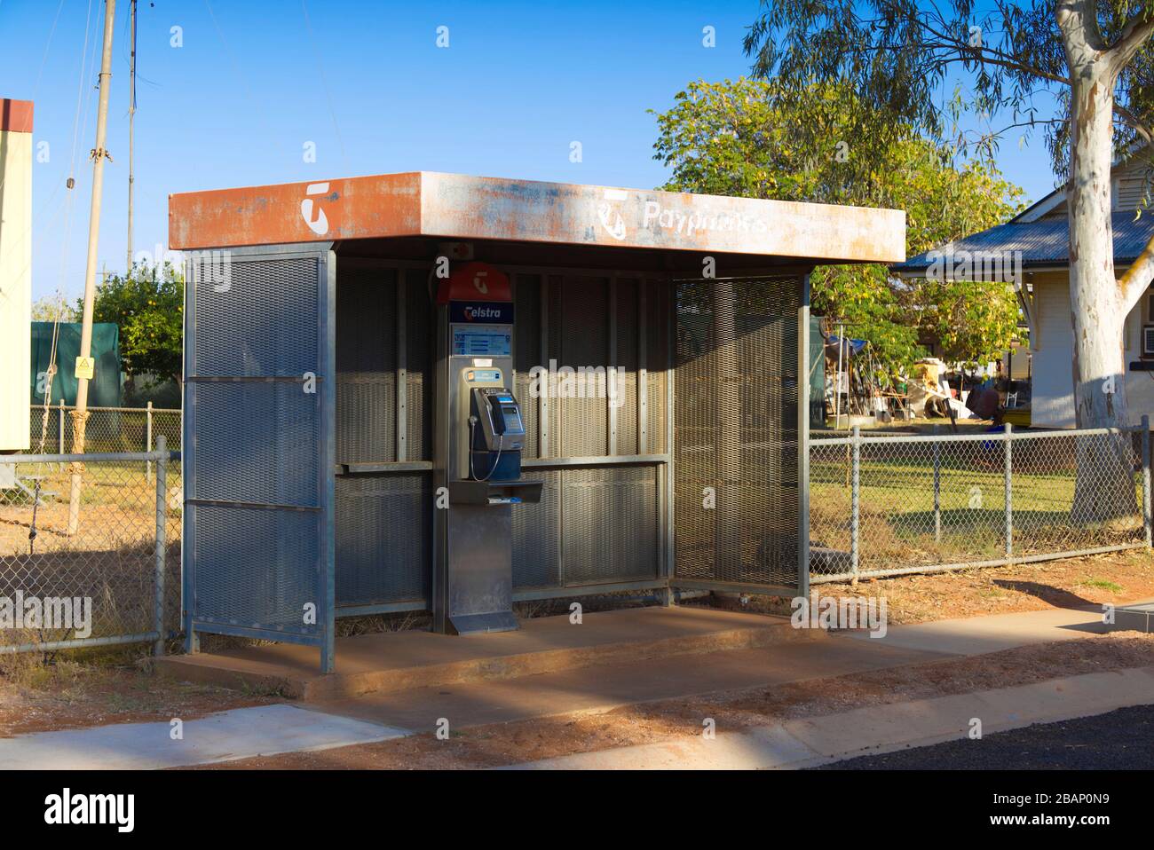 Telstra public pay phone in Thargomindah Bulloo Shire Queensland Australia Stock Photo