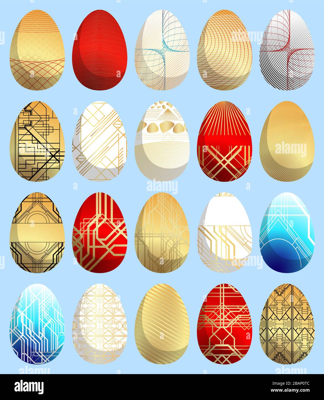 Trendy Easter Eggs Collection in pastel colors SVG PNG EPS