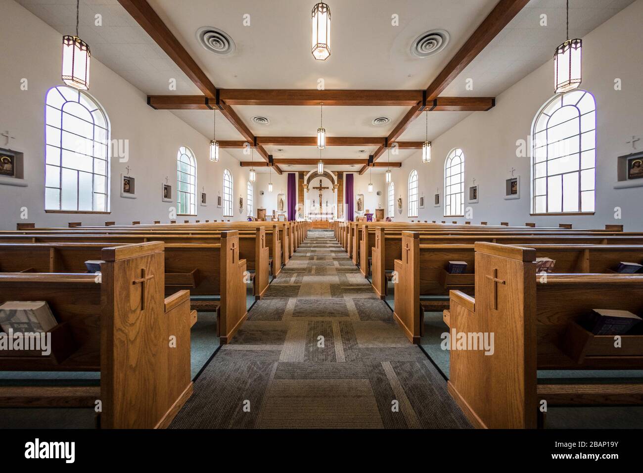 March 28, 2020: Places of worship remain empty amid the COVID-19 coronavirus pandemic. Prentice C. James/CSM Stock Photo