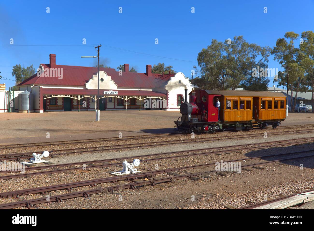 The unique 'Coffee Pot' a heritage rail steam motor coach is the last operating example of its type in the world. Pichi Richi Railways Quorn South Aus Stock Photo