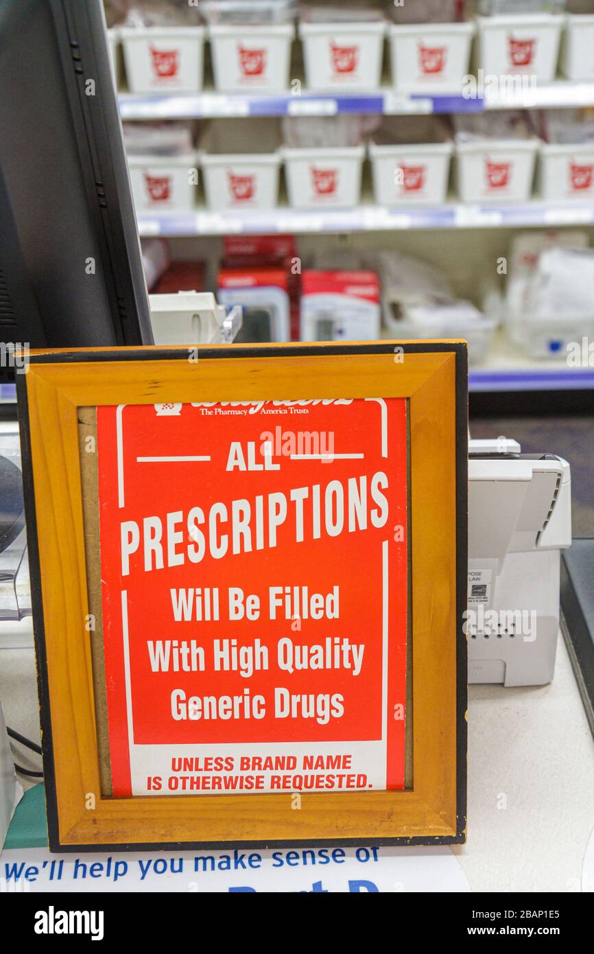Miami Beach Florida,Walgreens,pharmacy,drugstore,prescriptions,generic,FL110116028 Stock Photo