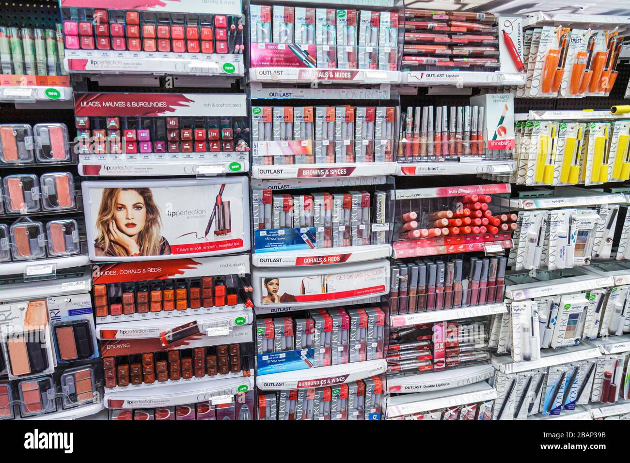 Miami Beach Florida,CVS Pharmacy,drug store,display case sale,woman's cosmetics,lipstick,FL110331060 Stock Photo