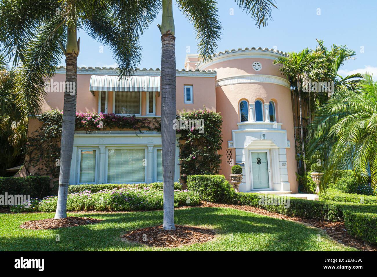 Miami Beach Florida,Flamingo Drive,home,house home houses homes residence house home houses homes residence Modern Mediterranean style architecture,de Stock Photo