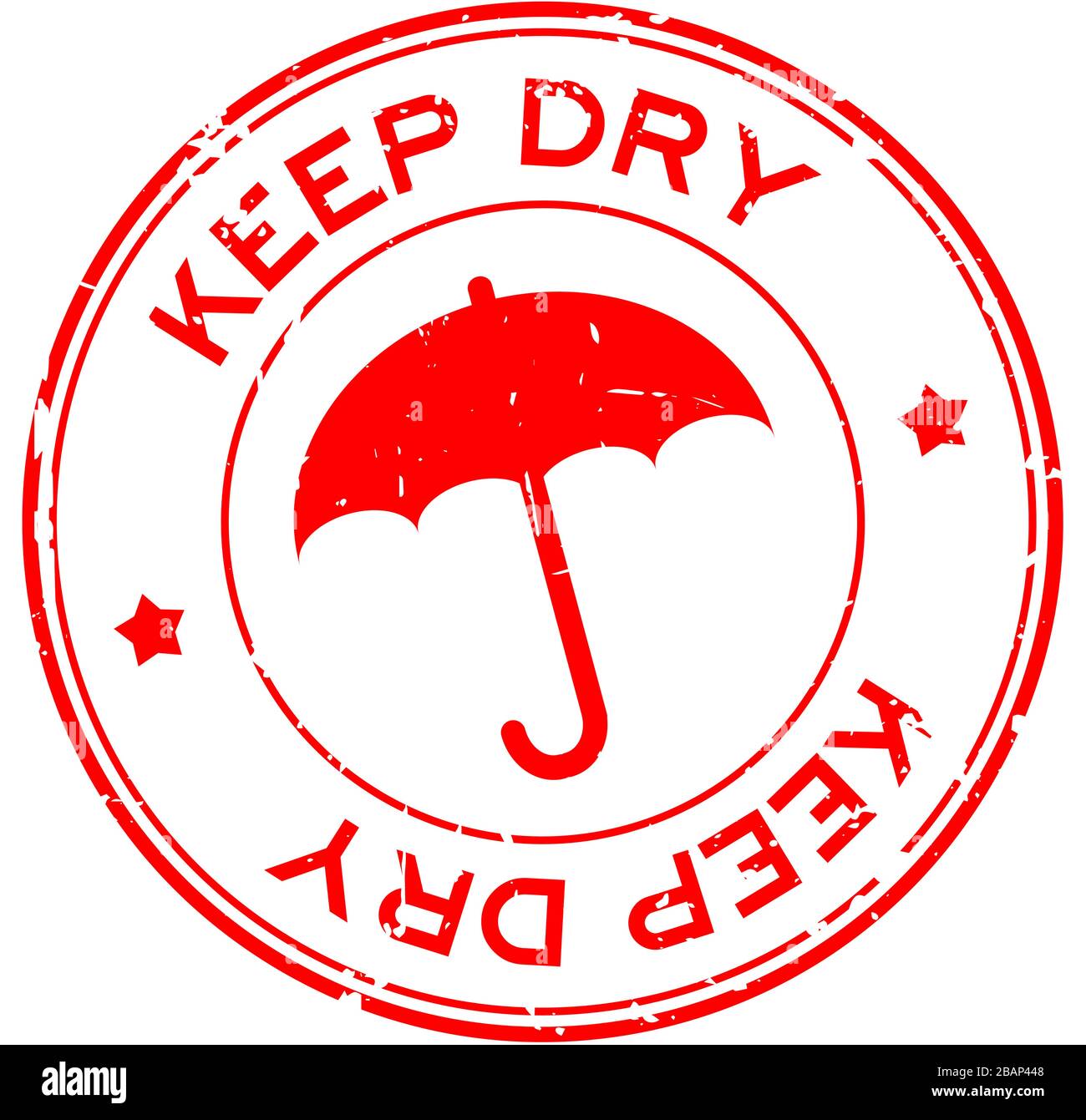 Grunge red keep dry word round rubber seal stamp on white background Stock Vector