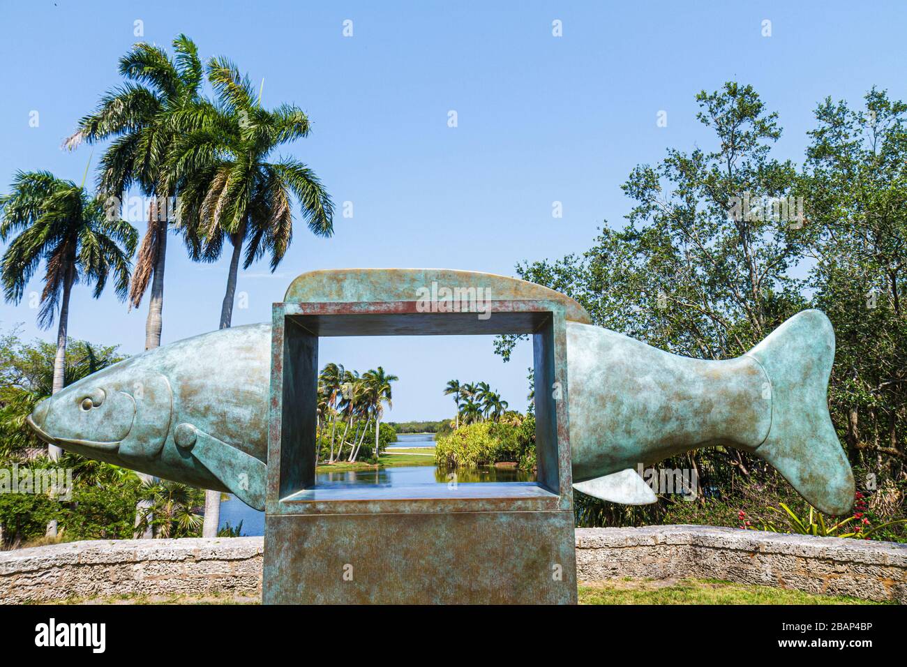 Miami Florida,Coral Gables,Fairchild Tropical Botanic Garden,Artist in Bloom exhibit,sculpture,fish,FL110516032 Stock Photo