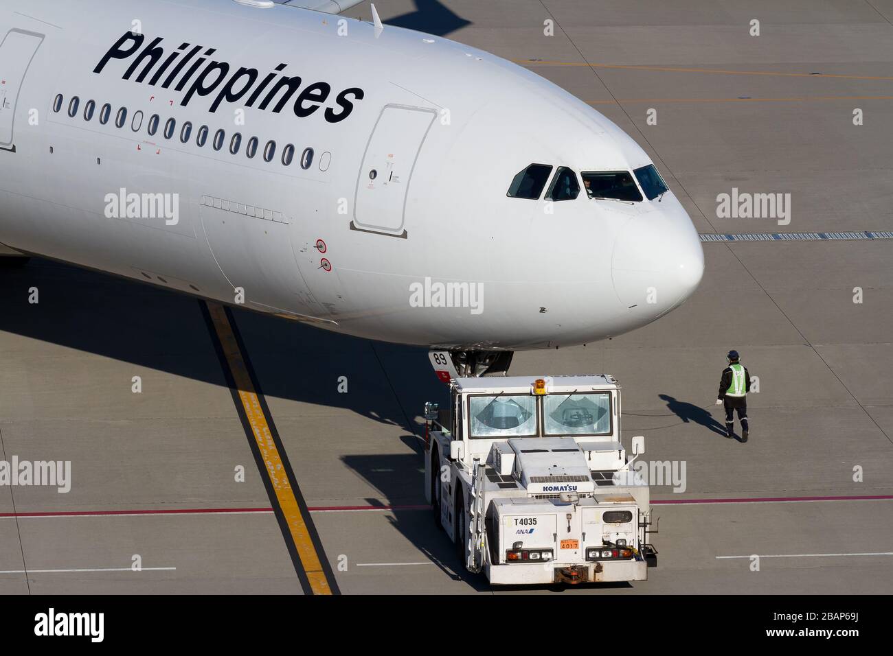 A Philippine Airlines Airbus A330-300 at Haneda International Airport, Tokyo, Japan. Stock Photo