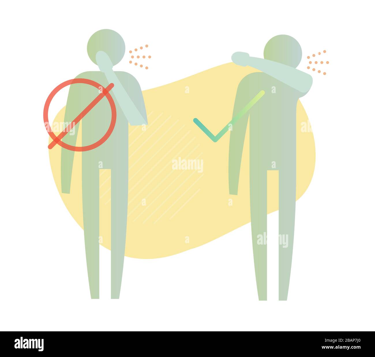 Sneeze - Use Elbow while Sneezing  - Icon as EPS 10 File Stock Vector