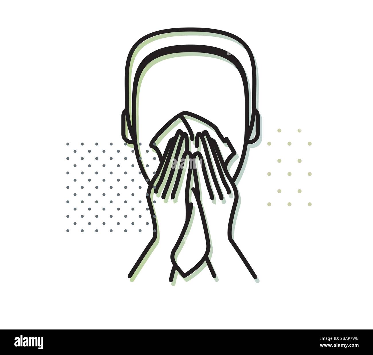 Sneeze - Use Tissue while Sneezing  - Icon as EPS 10 File Stock Vector
