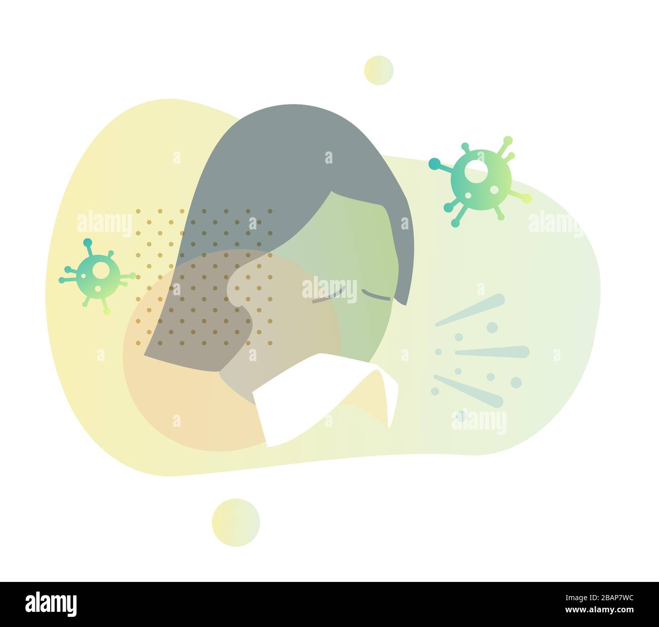 Sneeze - Use Tissue while Sneezing  - Icon as EPS 10 File Stock Vector