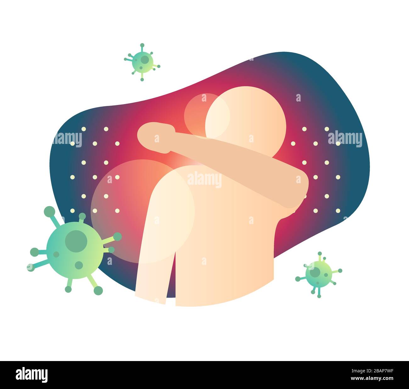 Sneeze - Use Elbow while Sneezing  - Icon as EPS 10 File Stock Vector