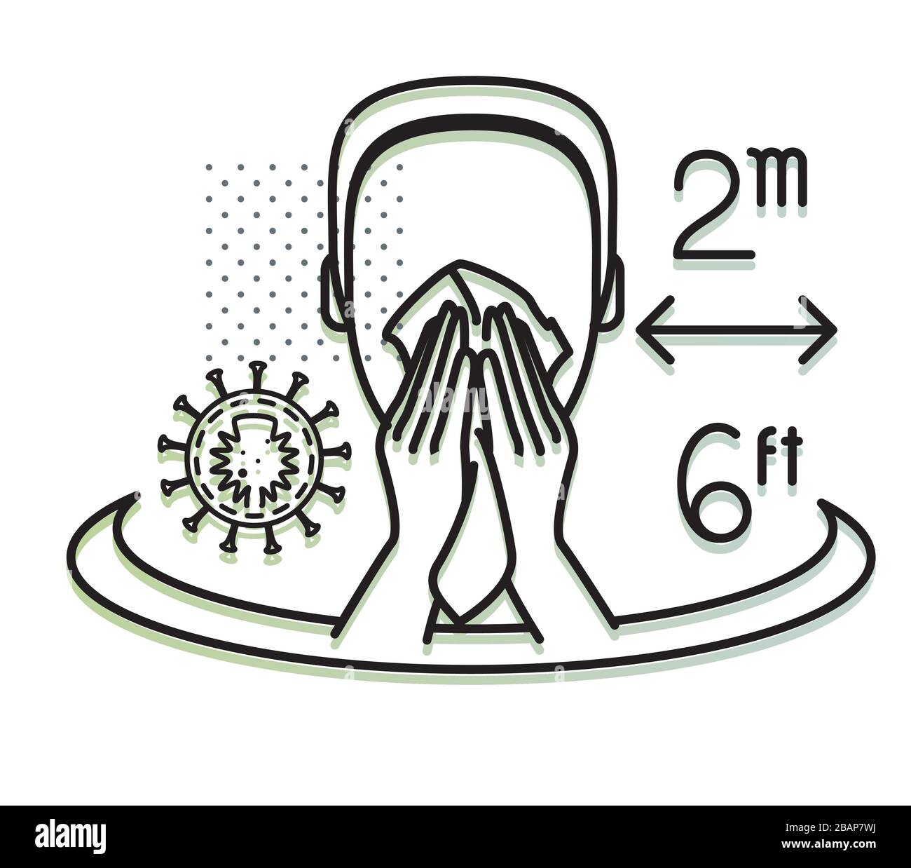 Sneeze - Use Tissue while Sneezing  - Icon as EPS 10 File Stock Vector