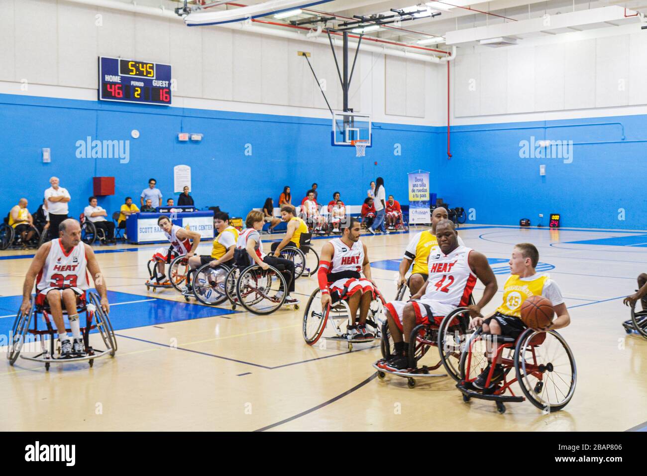 Florida Ability Explosion Colusana Foundation Wheelchair Basketball man men male adult adults,teen teens teenager teenagers boy boys youth youths,disa Stock Photo