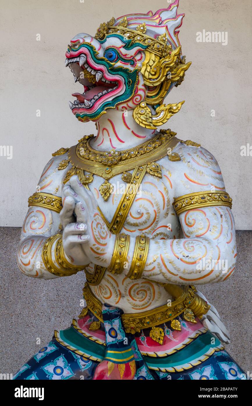 Big statue body of god asian culture on build background. Old ...
