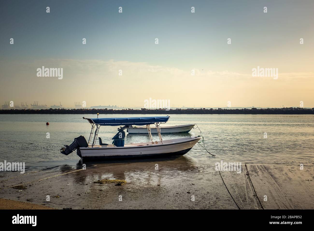 Fishing boats in Dammam Sea side at Saudi Arabia Stock Photo Alamy