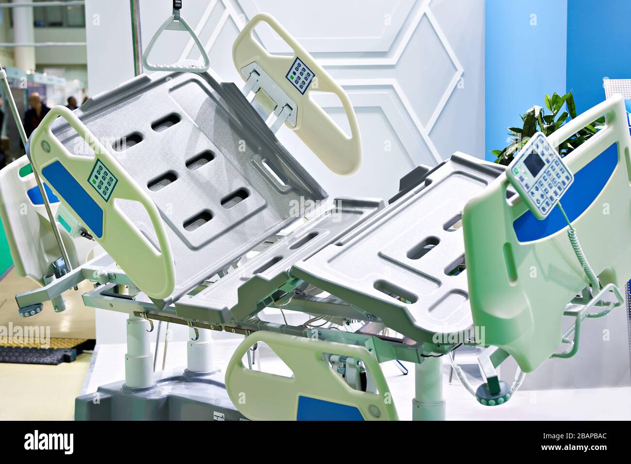 Modern hospital bed with tilt adjustments Stock Photo Alamy