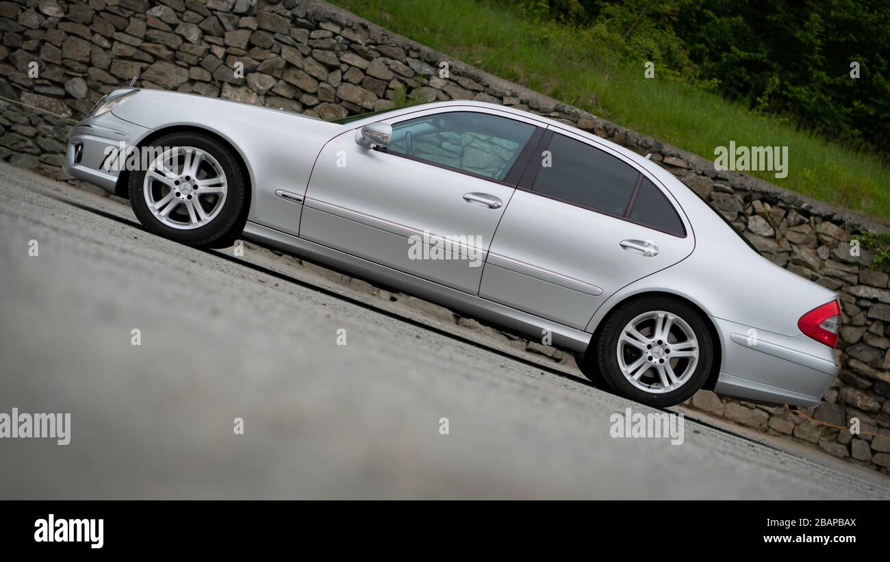 White Mercedes Benz Model W207, E Coupe, W211 Based with Tuning on Street  in Kemer Editorial Stock Photo - Image of german, c207: 233875358