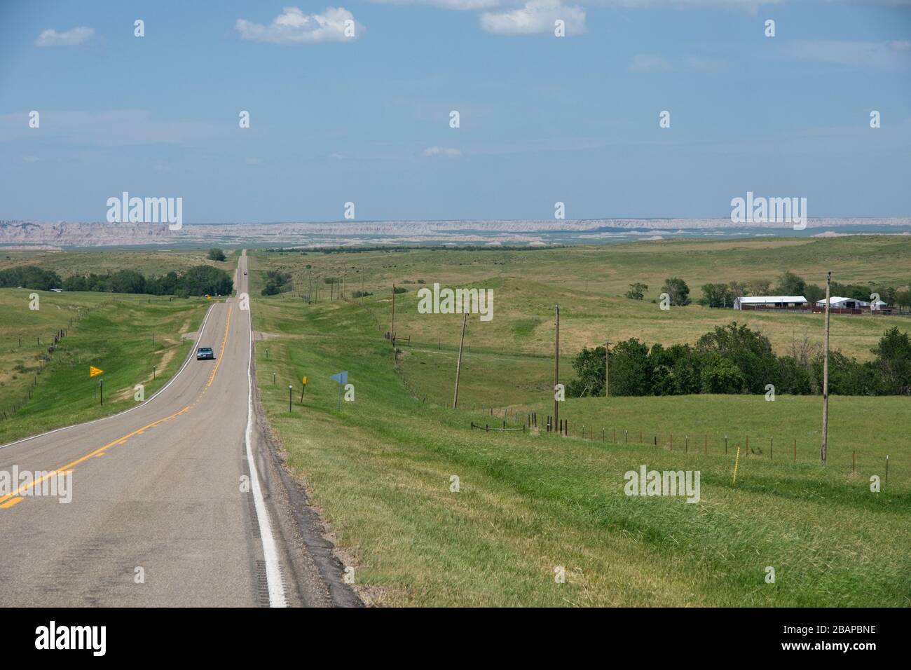 Wanblee USA - 25 June 2013 - Approaching Badlands National Park in ...