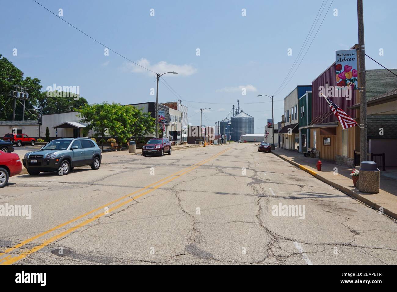 Ashton USA - 23 June 2013 - Downtown Ashton Illinois Stock Photo