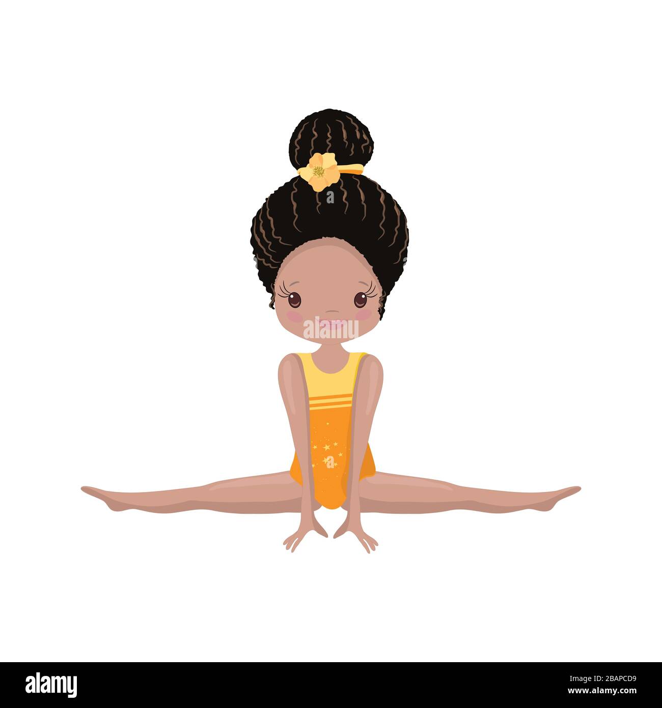 Clipart Cute African American Girl Gymnast Gym Stock Vector Image &amp; Art ...