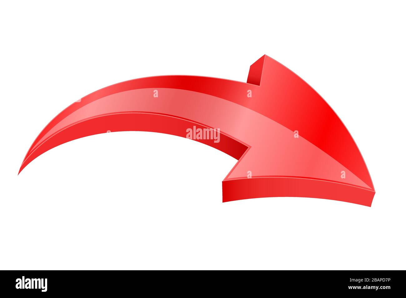 Red arrow. Shiny 3d icon Stock Vector