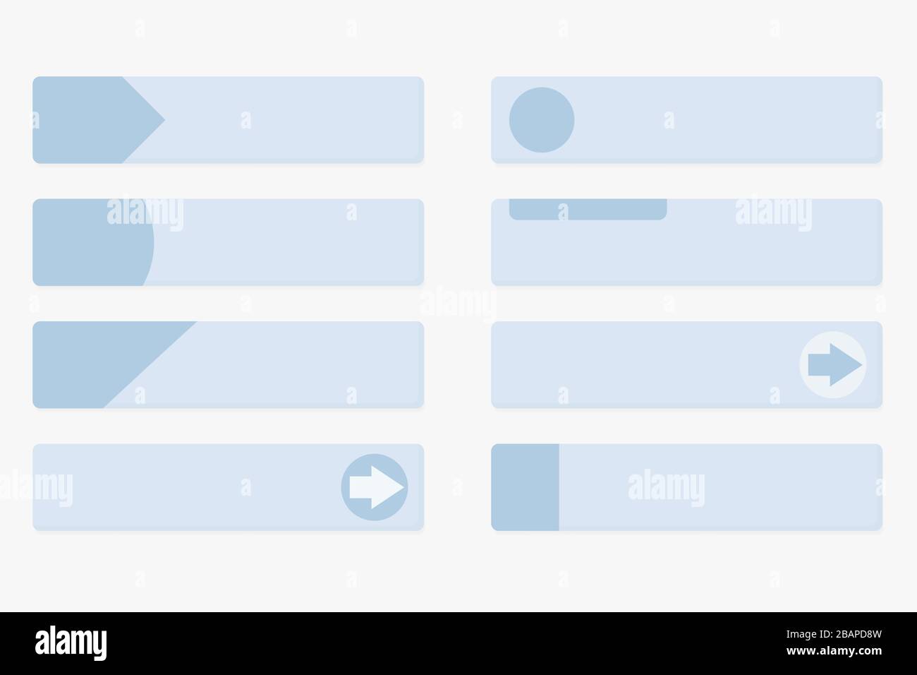 Gray web buttons with blue tags. Flat design Stock Vector Image & Art