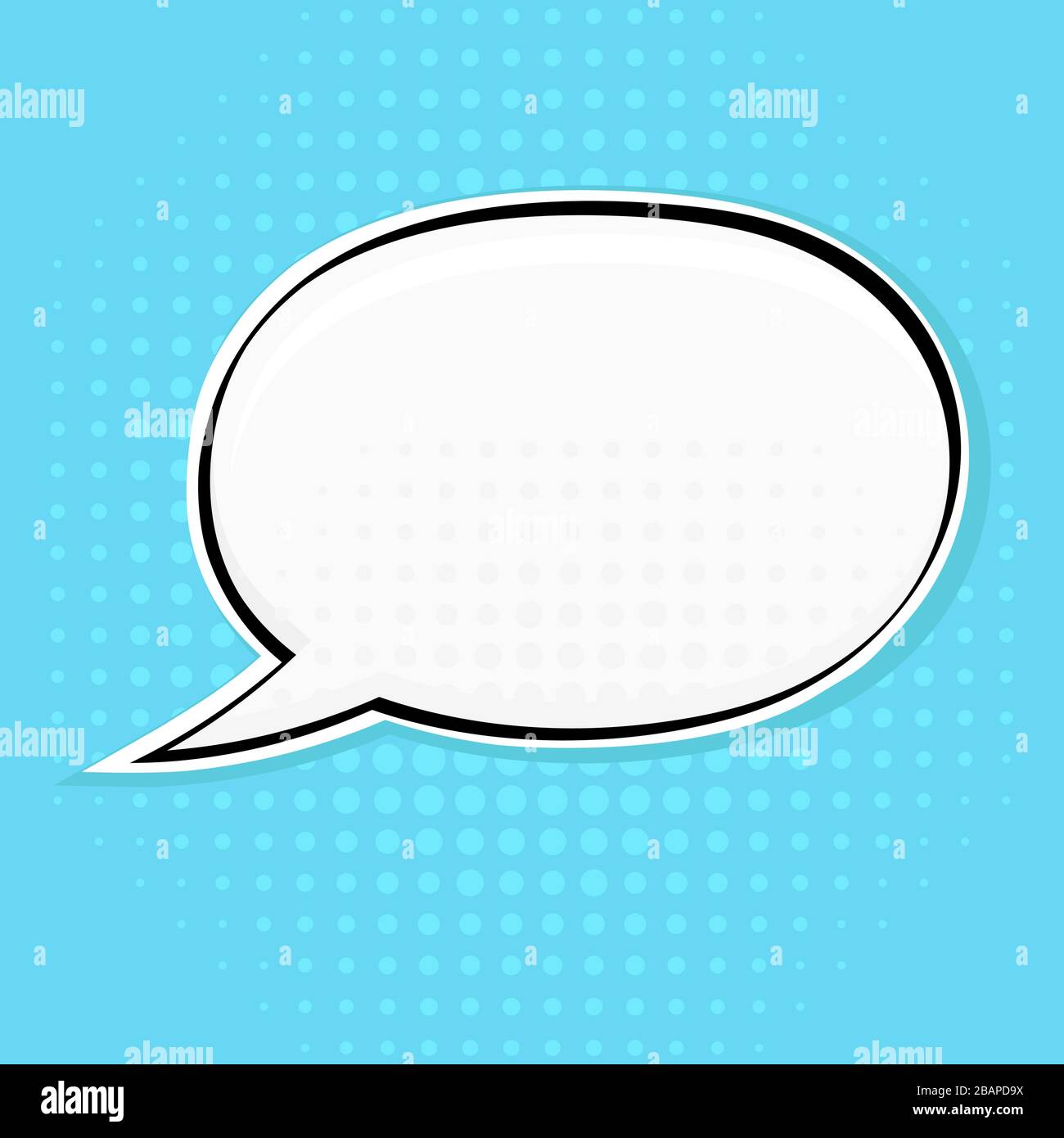 Speech bubble on blue background. Pop art style Stock Vector
