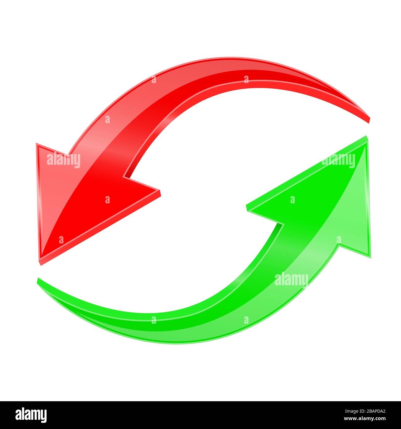 Red and green arrows in circular motion Stock Vector