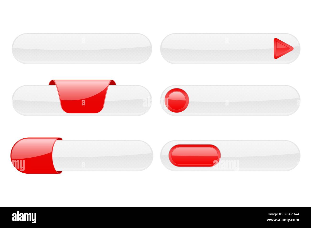 White web buttons with red tags Stock Vector