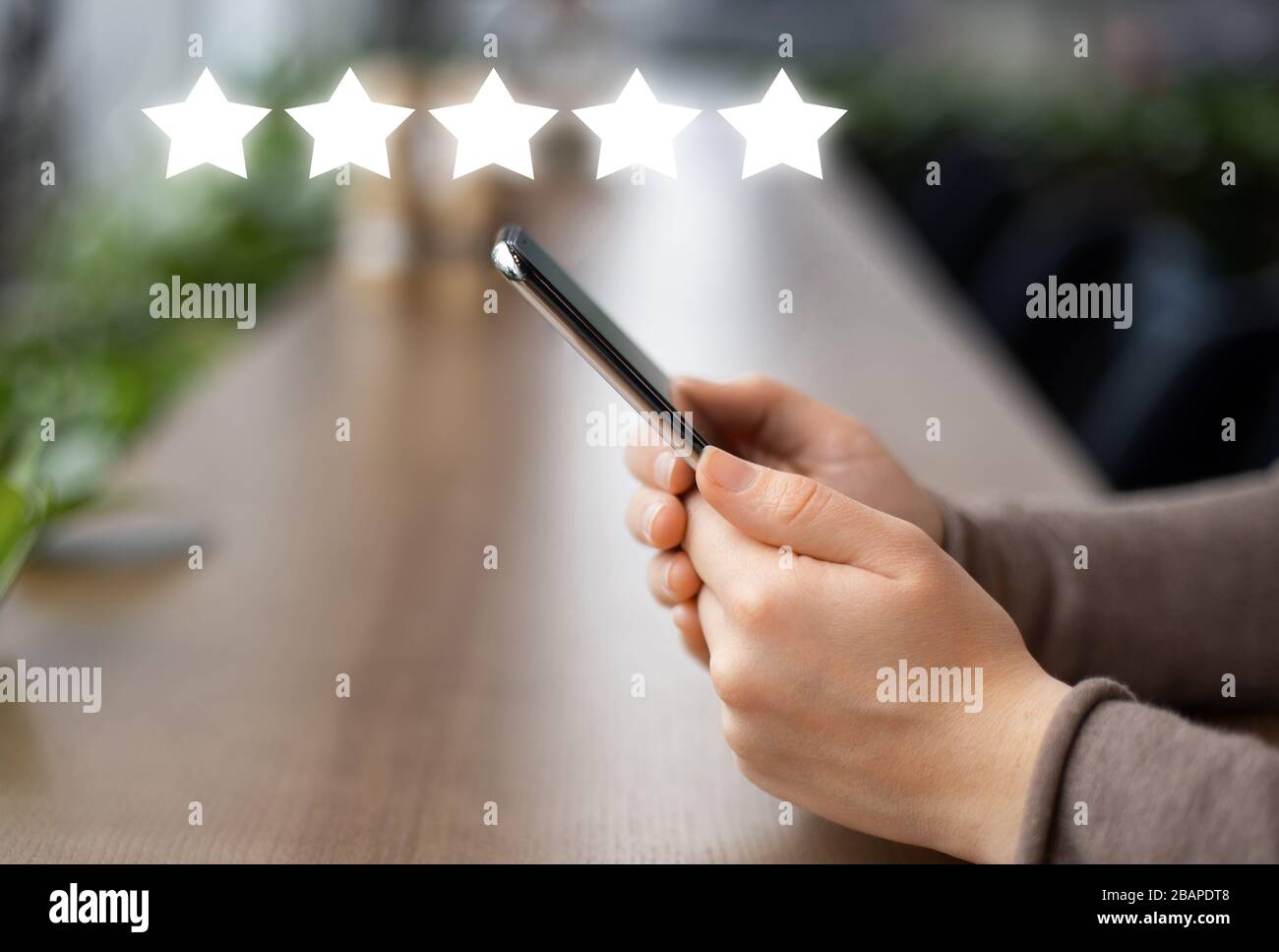 Customer satisfaction and service quality survey, rating and review Stock Photo