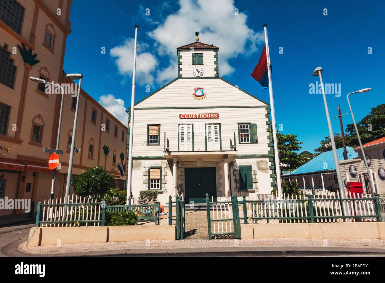 The Old Courthouse in Philipsburg St. Maarten. First built in 1793