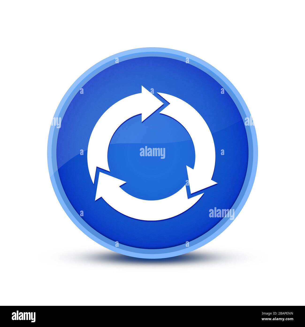 Refresh icon isolated on blue round button abstract button abstract ...